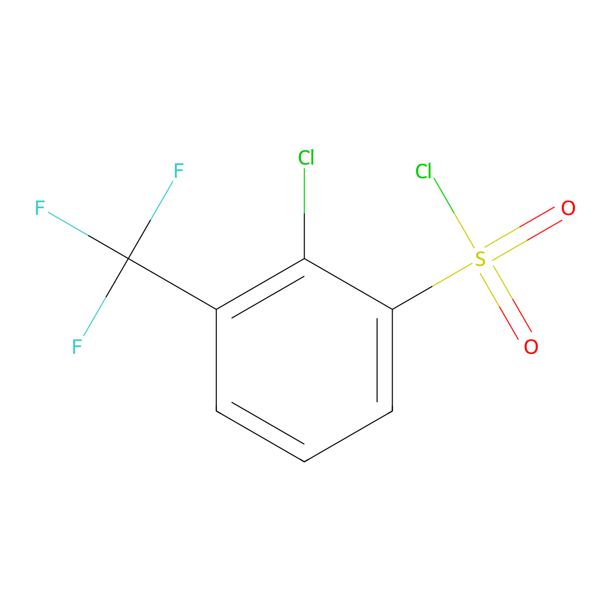 2-Chloro-3-(trifluoromethyl)benzene-1-sulfonyl chloride molecular structure, CAS 1214346-10-7