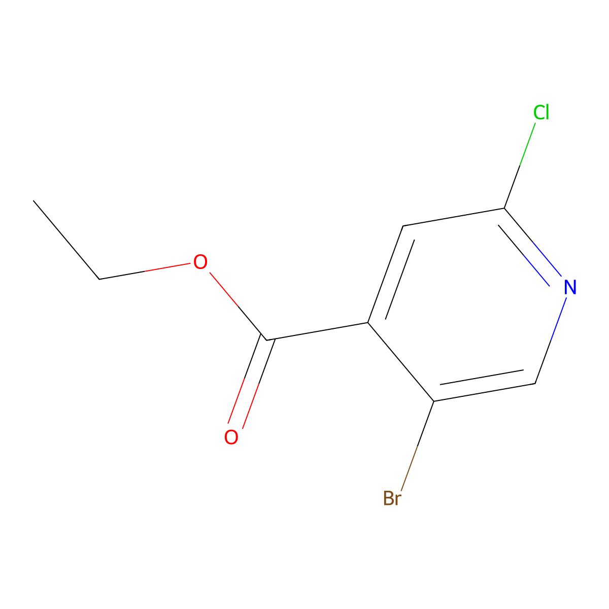 Ethyl 5-bromo-2-chloroisonicotinate molecular structure, CAS 1214346-11-8