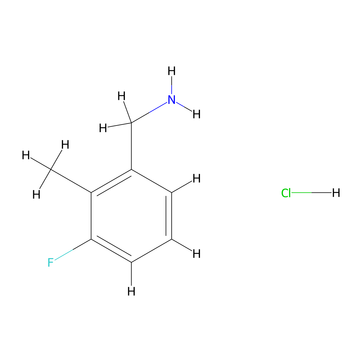 3-Fluoro-2-methylbenzylamine hydrochloride molecular structure, CAS 1214346-13-0