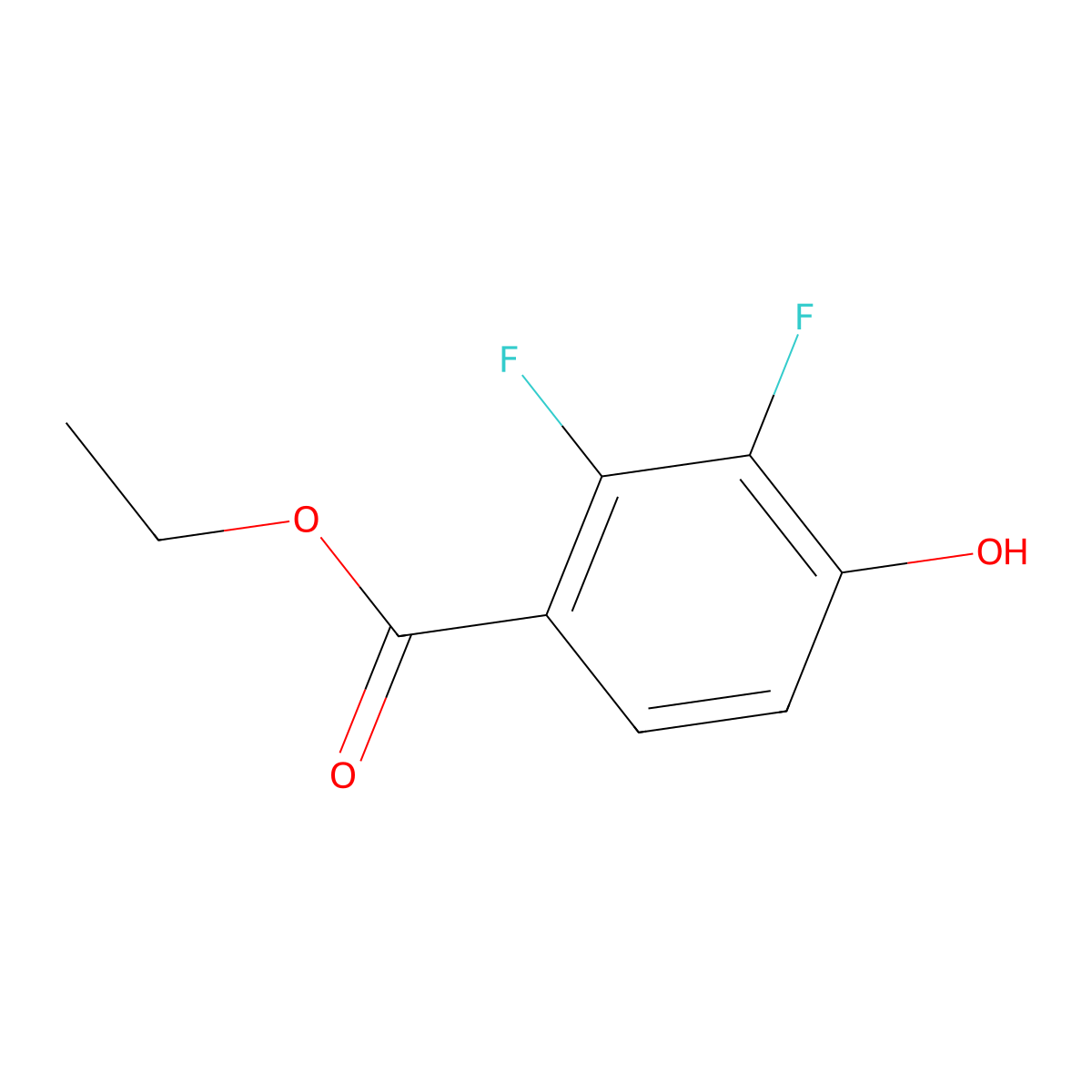 Ethyl 2,3-difluoro-4-hydroxybenzoate molecular structure, CAS 1214346-22-1