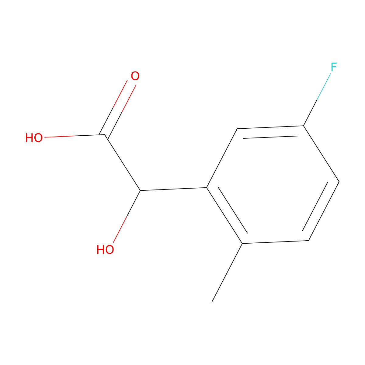 2-(5-Fluoro-2-methylphenyl)-2-hydroxyacetic acid molecular structure, CAS 1214346-31-2