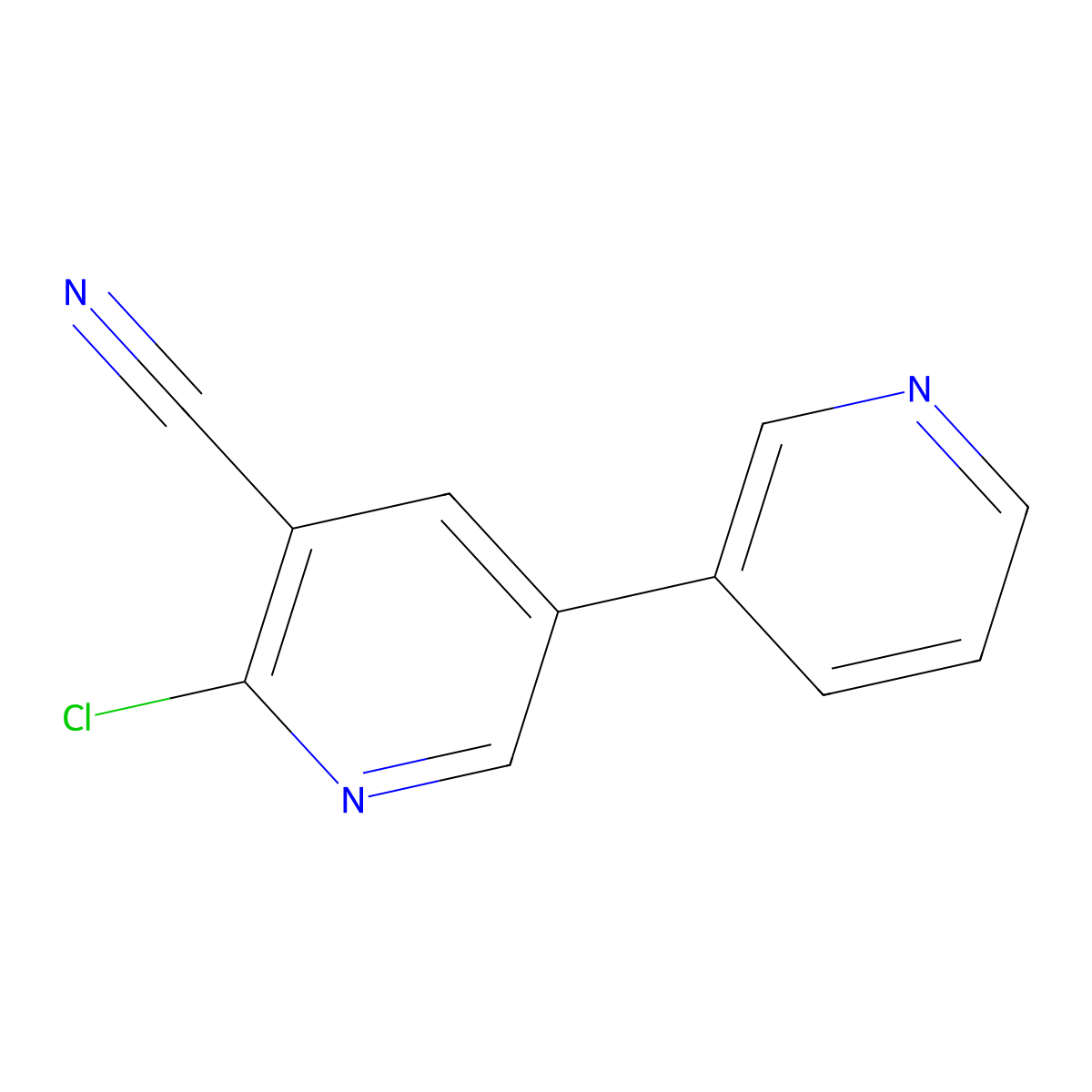 6-Chloro-[3,3'-bipyridine]-5-carbonitrile molecular structure, CAS 1214346-69-6