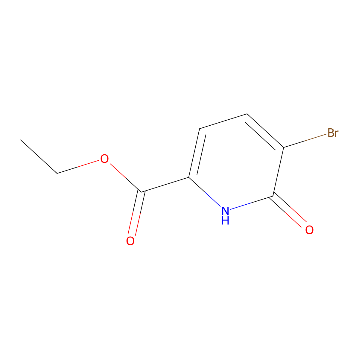 Ethyl 5-bromo-6-hydroxypicolinate molecular structure, CAS 1214346-74-3
