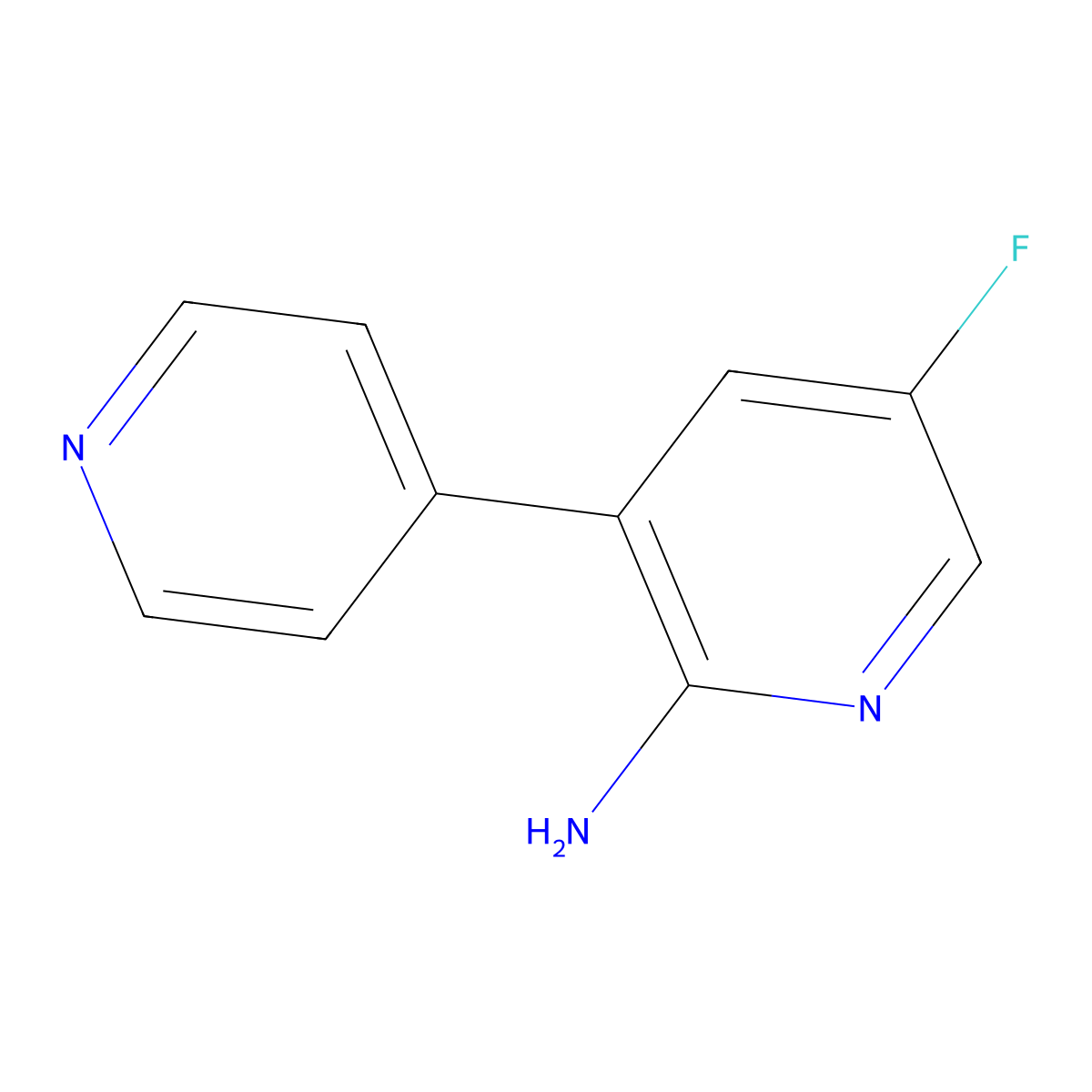 5-Fluoro-[3,4'-bipyridin]-2-amine molecular structure, CAS 1214346-75-4