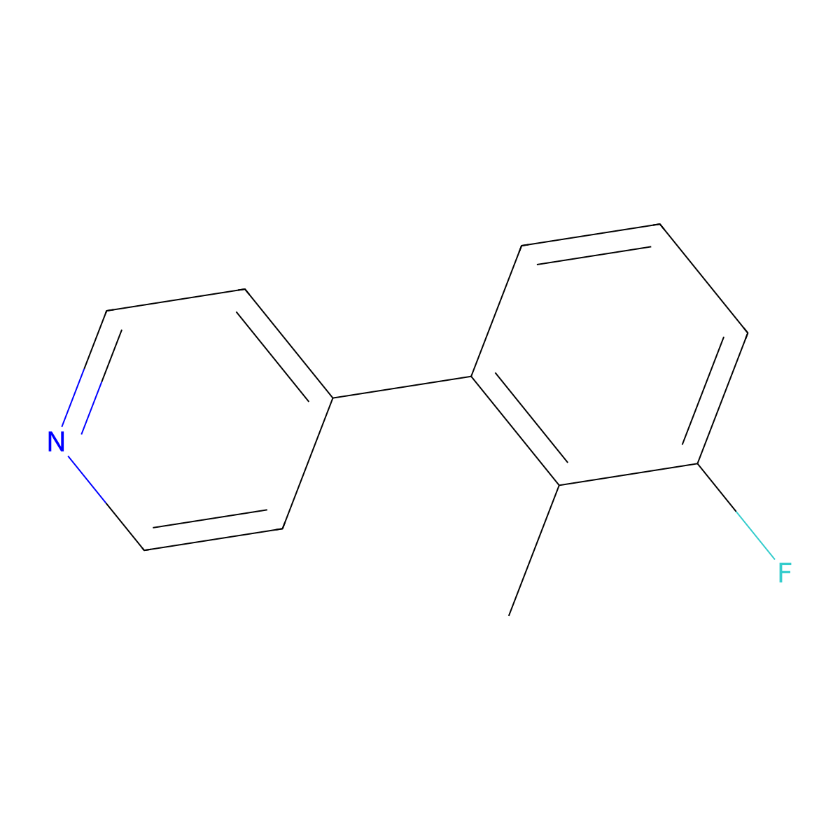 4-(3-Fluoro-2-methylphenyl)pyridine molecular structure, CAS 1214346-78-7