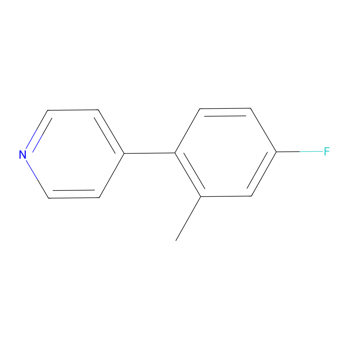 4-(4-Fluoro-2-methylphenyl)pyridine molecular structure, CAS 1214346-87-8