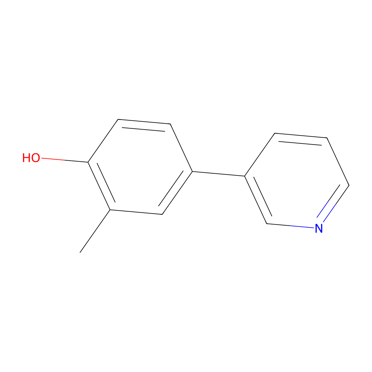 2-Methyl-4-(pyridin-3-yl)phenol molecular structure, CAS 1214346-93-6