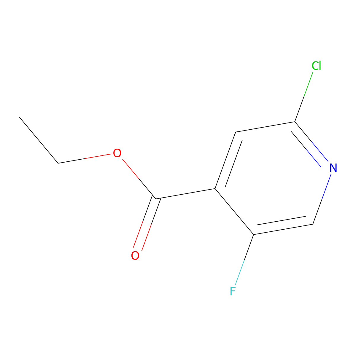Ethyl 2-Chloro-5-fluoroisonicotinate molecular structure, CAS 1214346-94-7