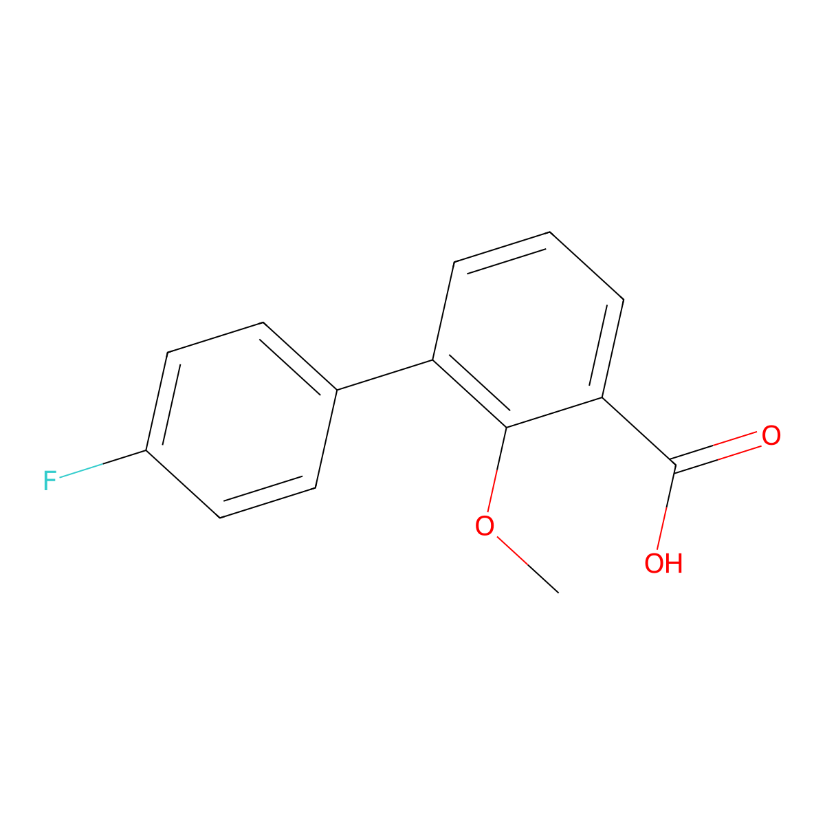 3-(4-Fluorophenyl)-2-methoxybenzoic acid molecular structure, CAS 1214346-99-2