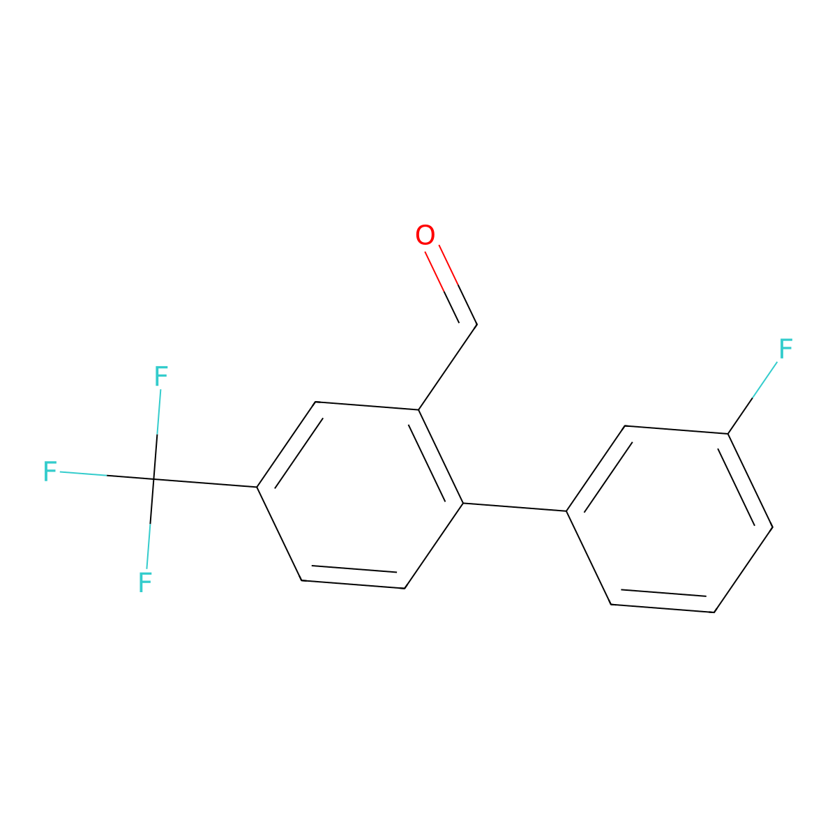 3'-Fluoro-4-(trifluoromethyl)-[1,1'-biphenyl]-2-carbaldehyde molecular structure, CAS 1214347-03-1