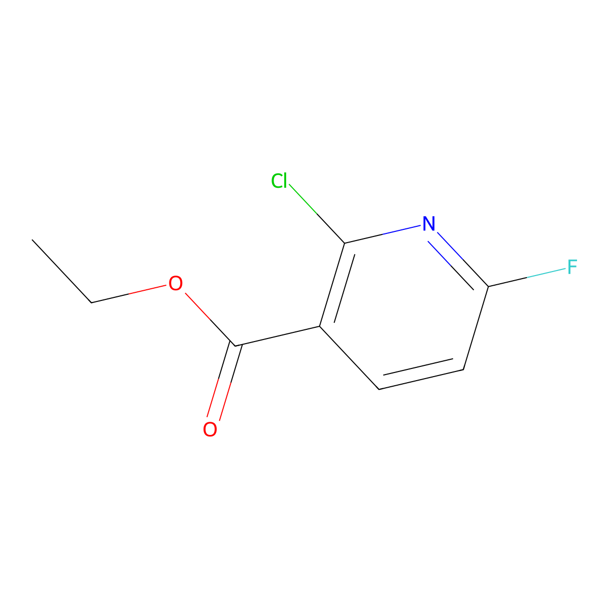 Ethyl 2-chloro-6-fluoropyridine-3-carboxylate molecular structure, CAS 1214347-06-4
