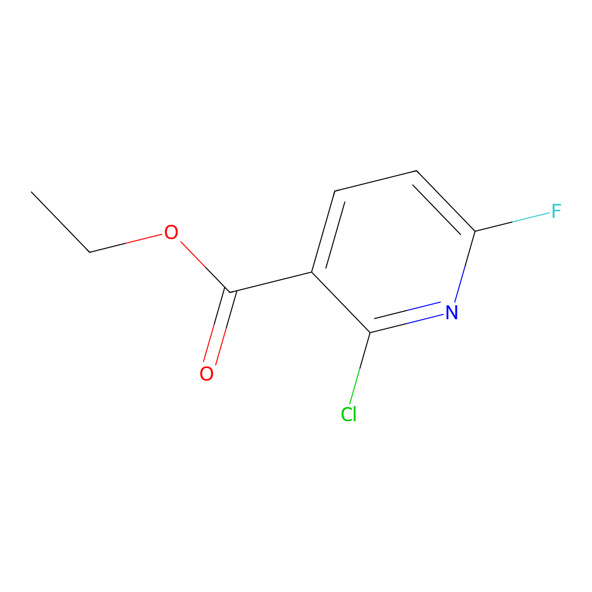 Ethyl 2-chloro-6-fluoropyridine-3-carboxylate molecular structure, CAS 1214347-06-4