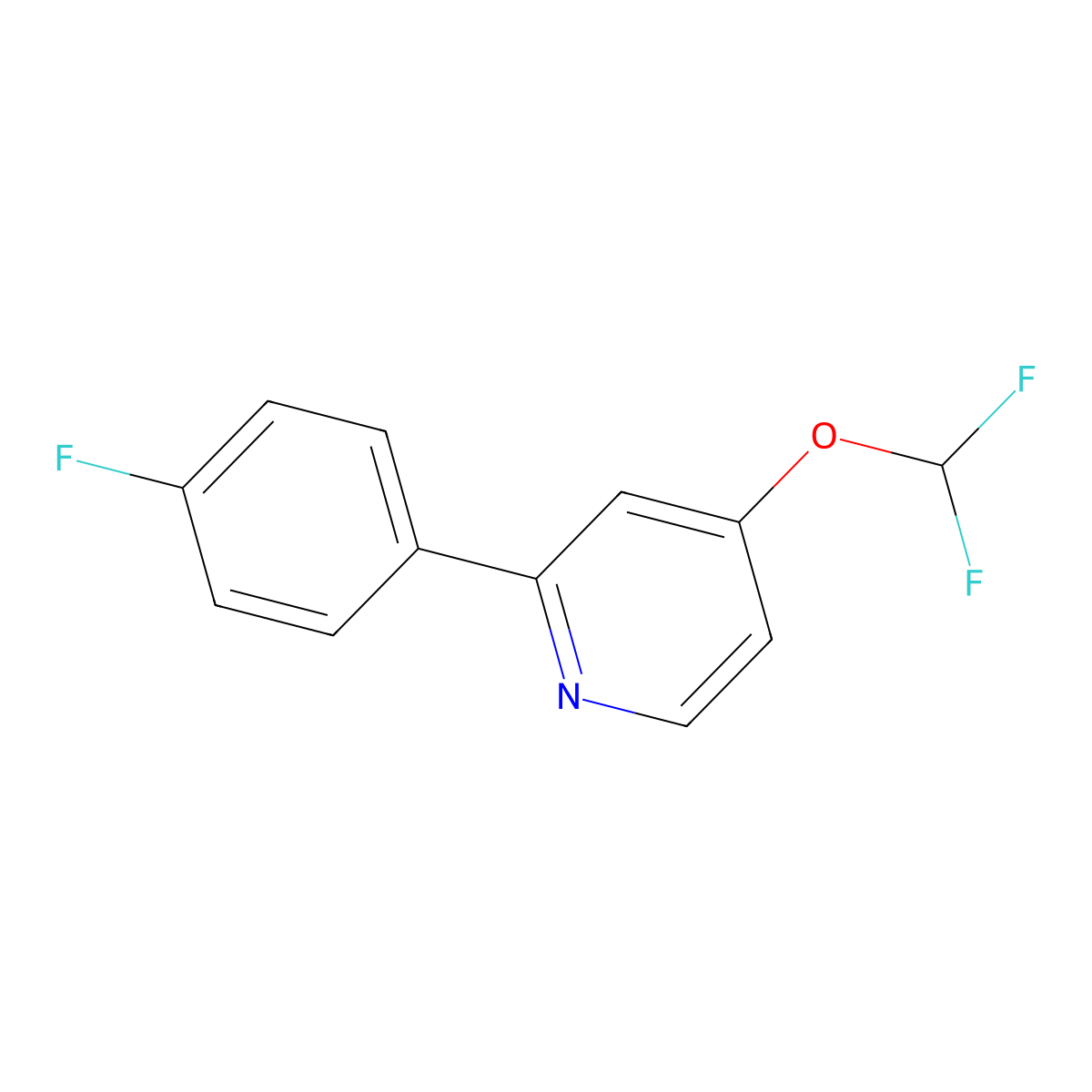 4-(Difluoromethoxy)-2-(4-fluorophenyl)pyridine molecular structure, CAS 1214347-18-8