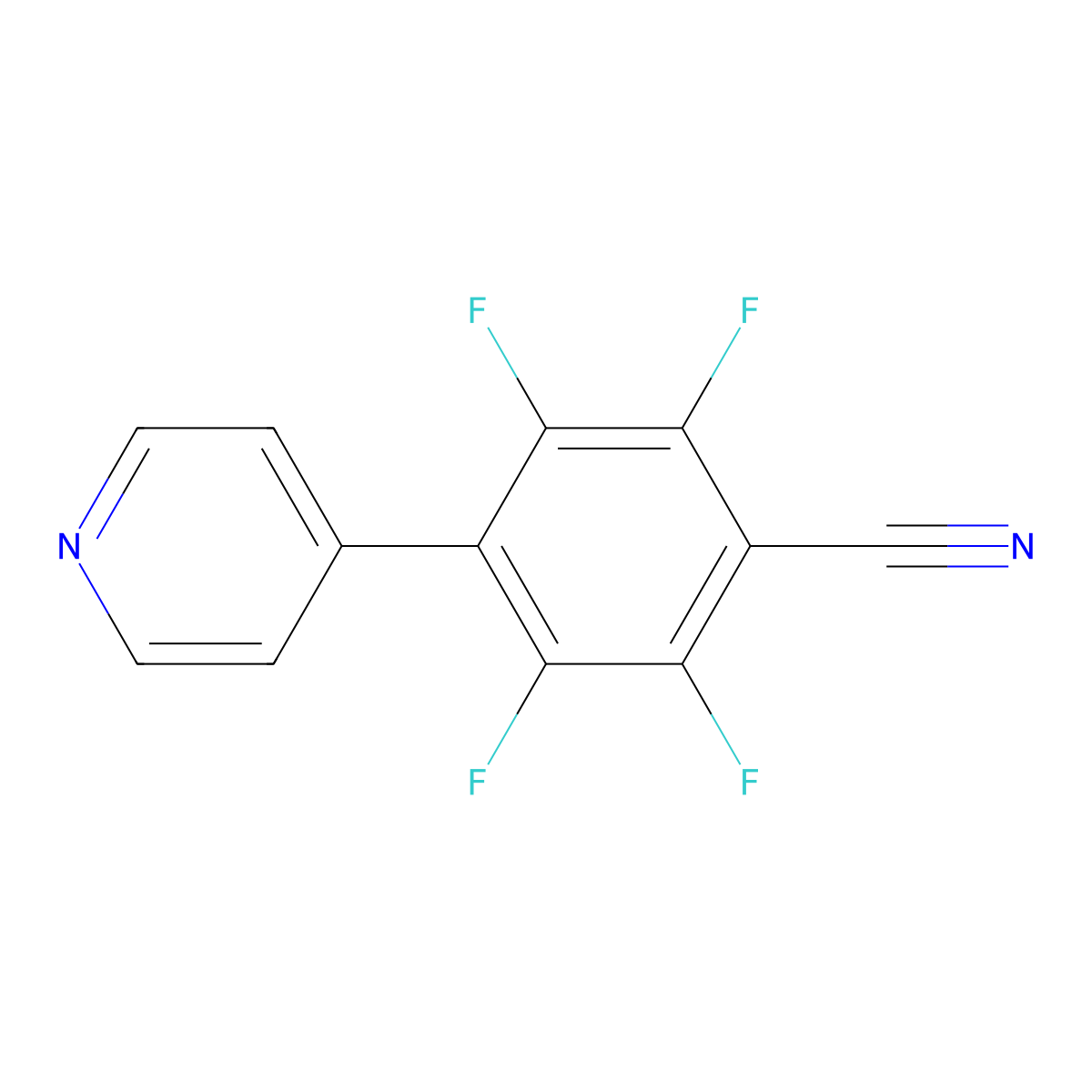 2,3,5,6-Tetrafluoro-4-(4-pyridinyl)benzonitrile molecular structure, CAS 1214347-21-3