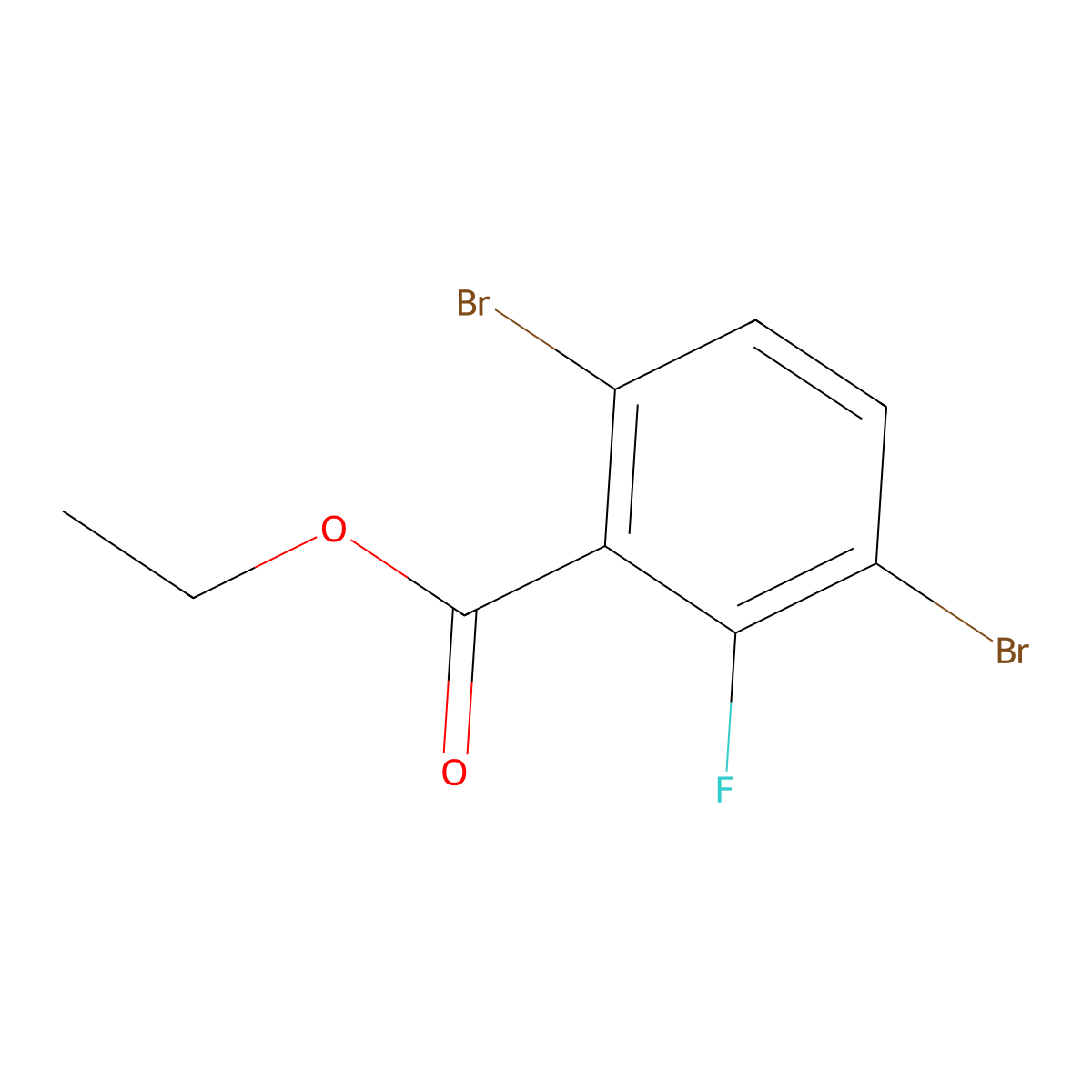 Ethyl 3,6-dibromo-2-fluorobenzoate molecular structure, CAS 1214347-22-4
