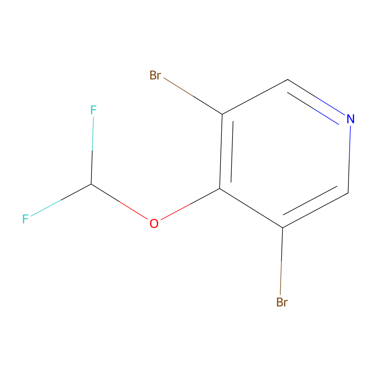 3,5-Dibromo-4-(difluoromethoxy)pyridine molecular structure, CAS 1214347-31-5
