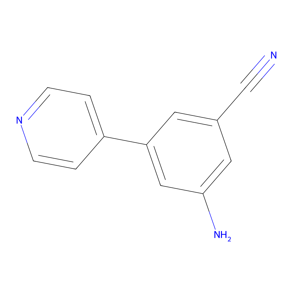 3-Amino-5-(pyridin-4-yl)benzonitrile molecular structure, CAS 1214347-39-3