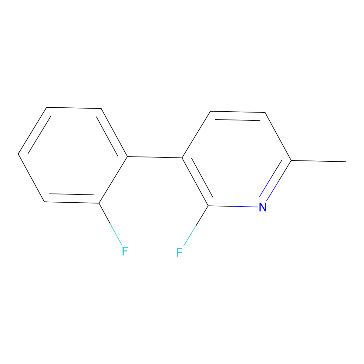 2-Fluoro-3-(2-fluorophenyl)-6-methylpyridine molecular structure, CAS 1214347-42-8