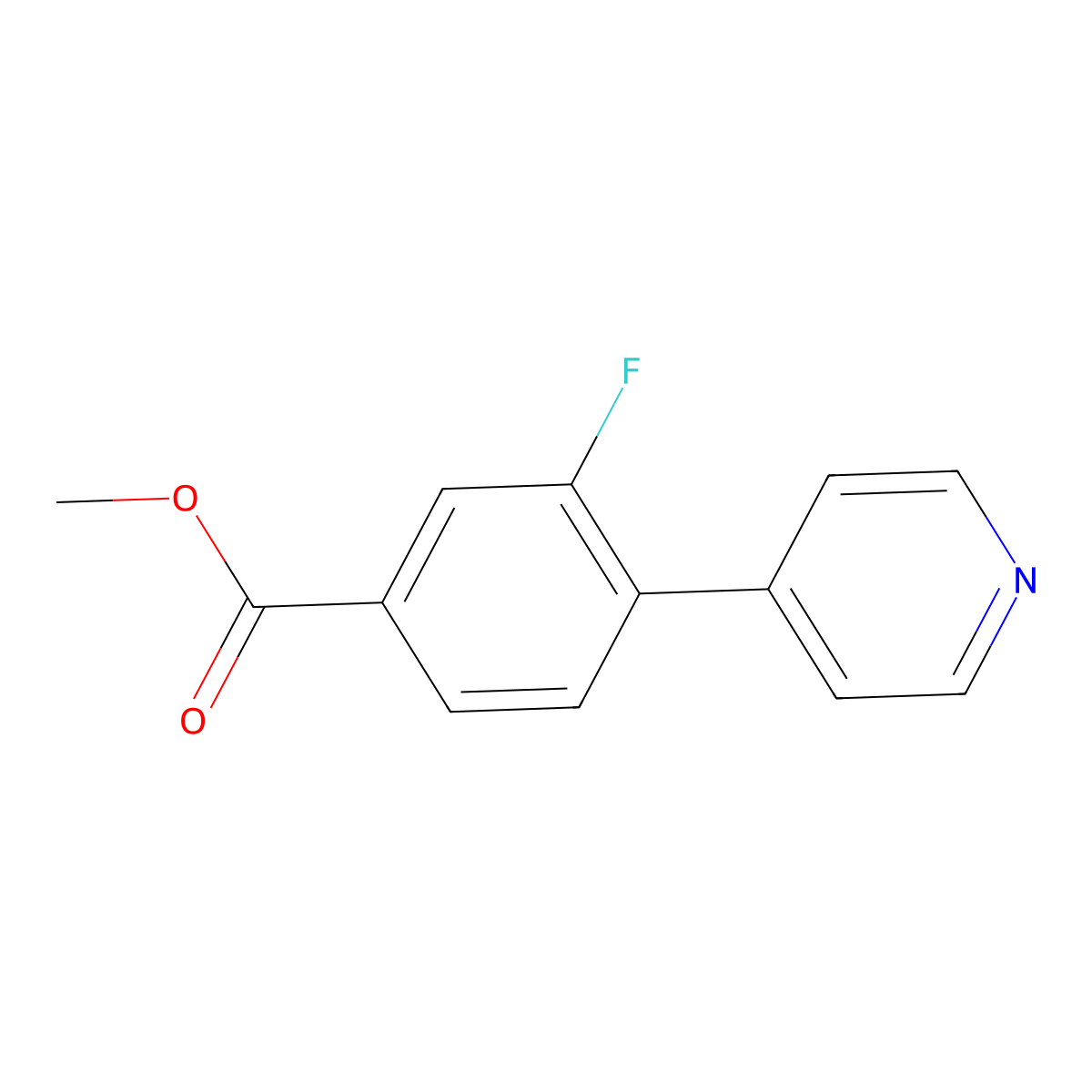 Methyl 3-fluoro-4-pyridin-4-ylbenzoate molecular structure, CAS 1214347-51-9