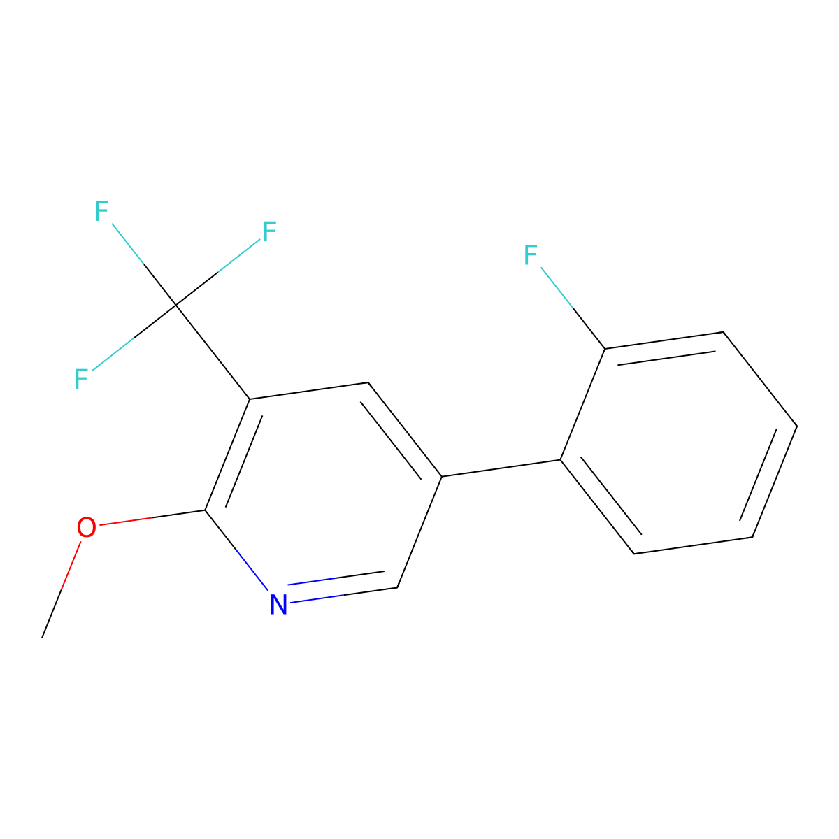 5-(2-Fluorophenyl)-2-methoxy-3-(trifluoromethyl)pyridine molecular structure, CAS 1214347-55-3