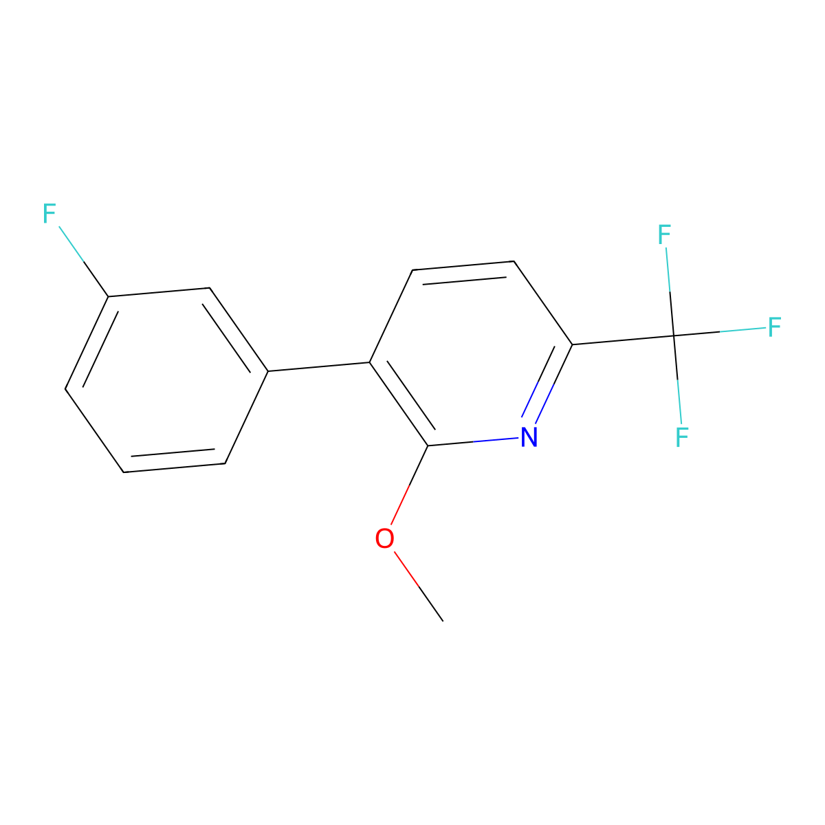 3-(3-Fluorophenyl)-2-methoxy-6-(trifluoromethyl)pyridine molecular structure, CAS 1214347-58-6