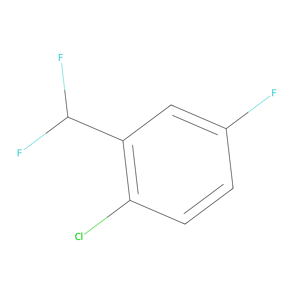 1-Chloro-2-(difluoromethyl)-4-fluorobenzene molecular structure, CAS 1214347-68-8