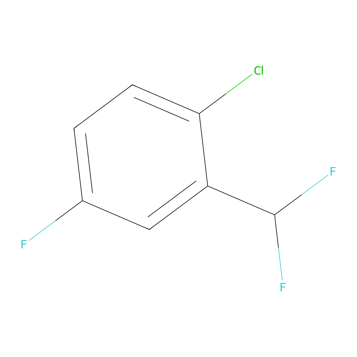 1-Chloro-2-(difluoromethyl)-4-fluorobenzene molecular structure, CAS 1214347-68-8