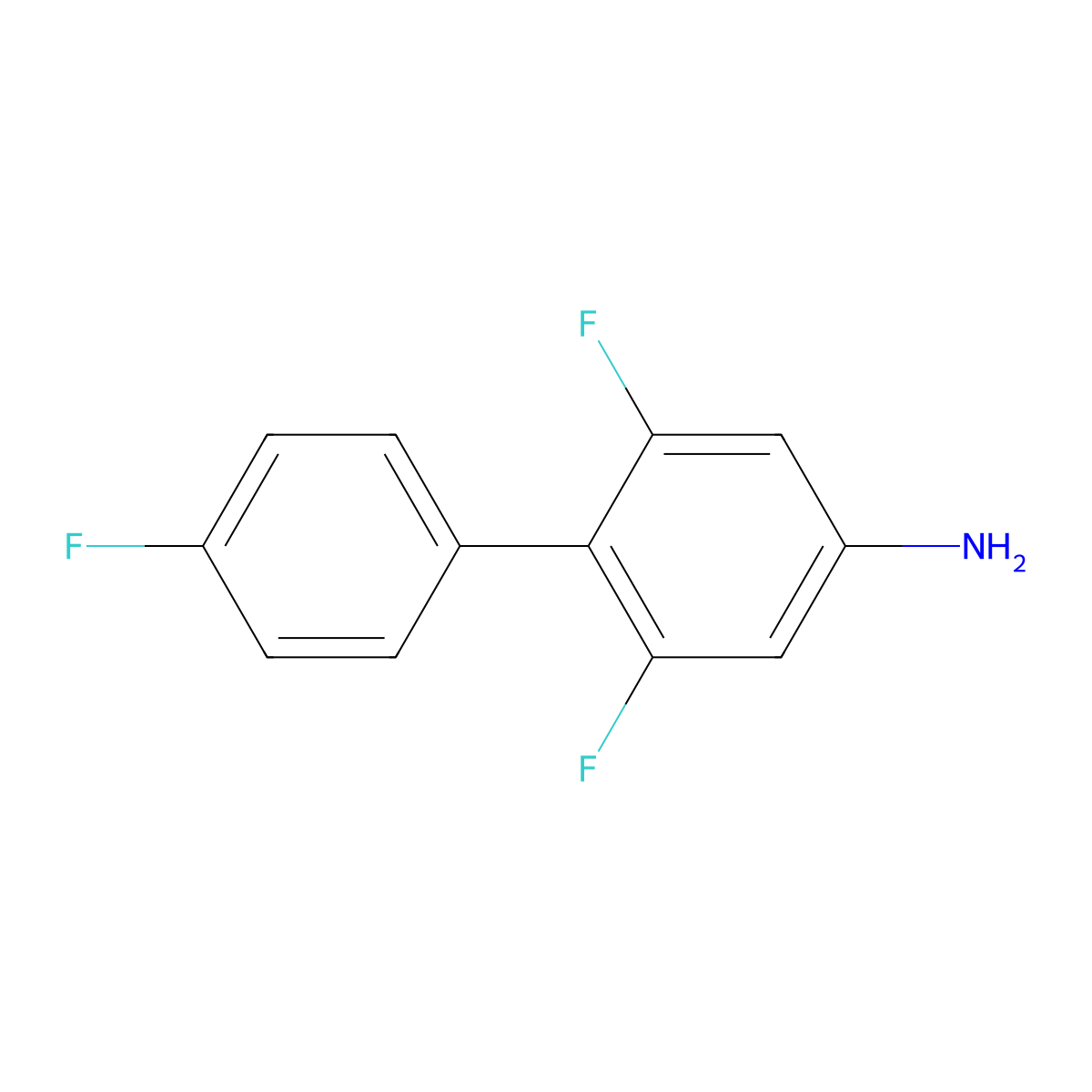 2,4',6-Trifluoro-[1,1'-biphenyl]-4-amine molecular structure, CAS 1214347-71-3