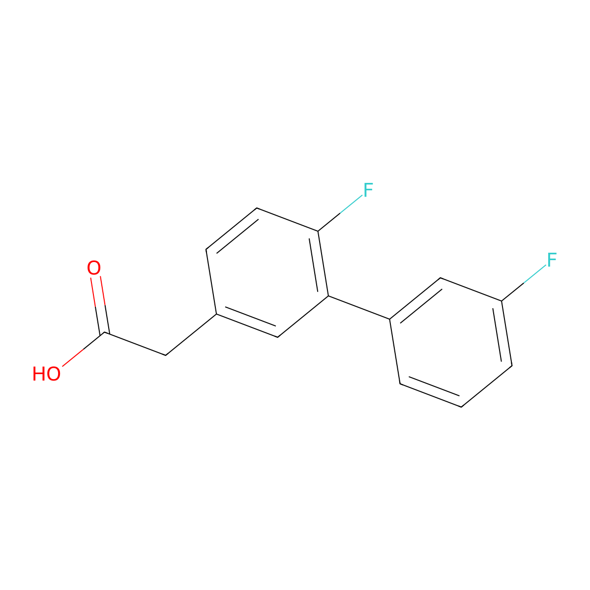 2-(3',6-Difluoro-[1,1'-biphenyl]-3-yl)acetic acid molecular structure, CAS 1214347-78-0