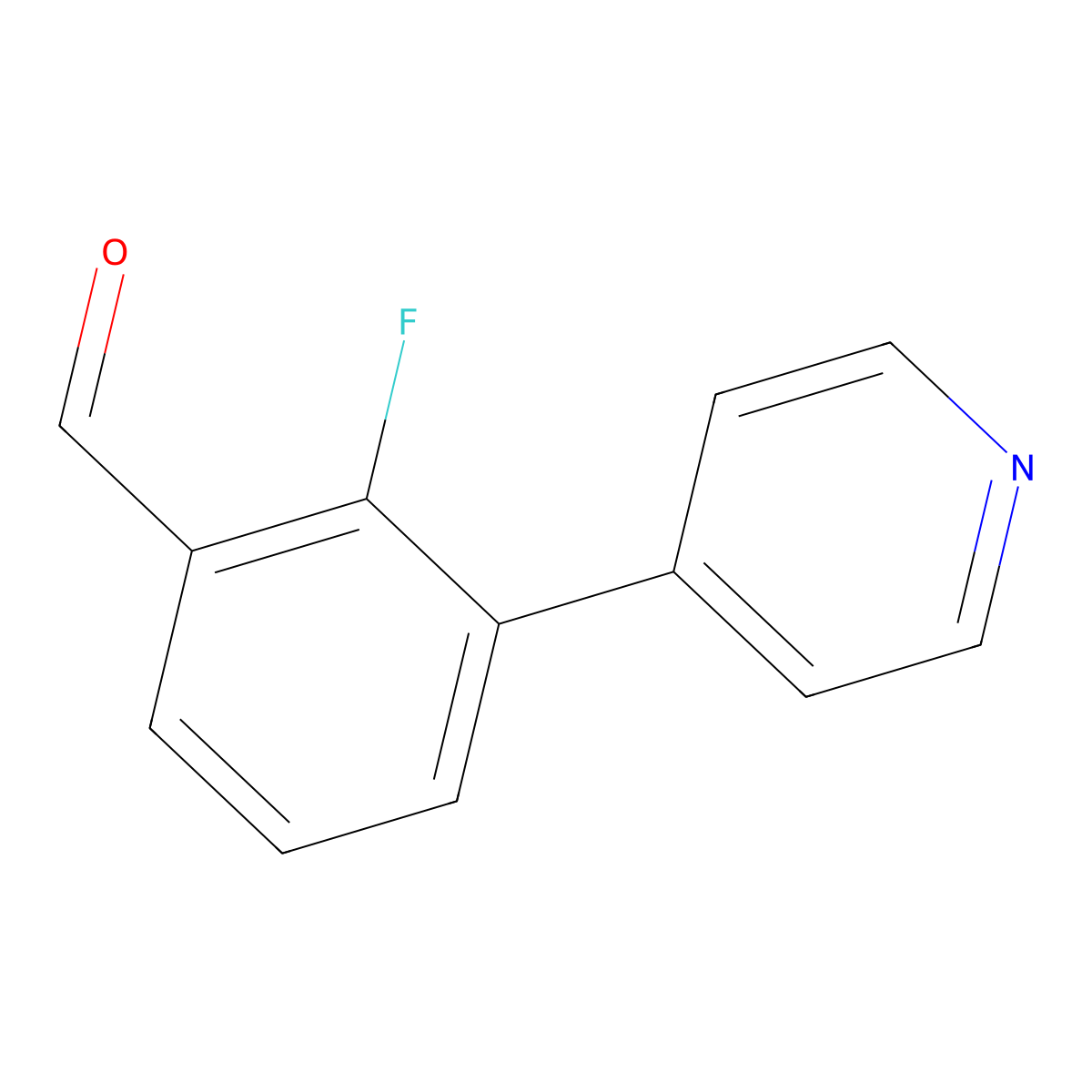 2-Fluoro-3-(pyridin-4-yl)benzaldehyde molecular structure, CAS 1214347-88-2