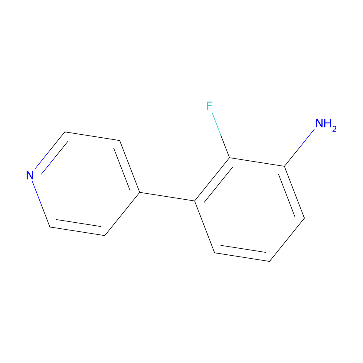 2-Fluoro-3-(pyridin-4-yl)aniline molecular structure, CAS 1214347-89-3