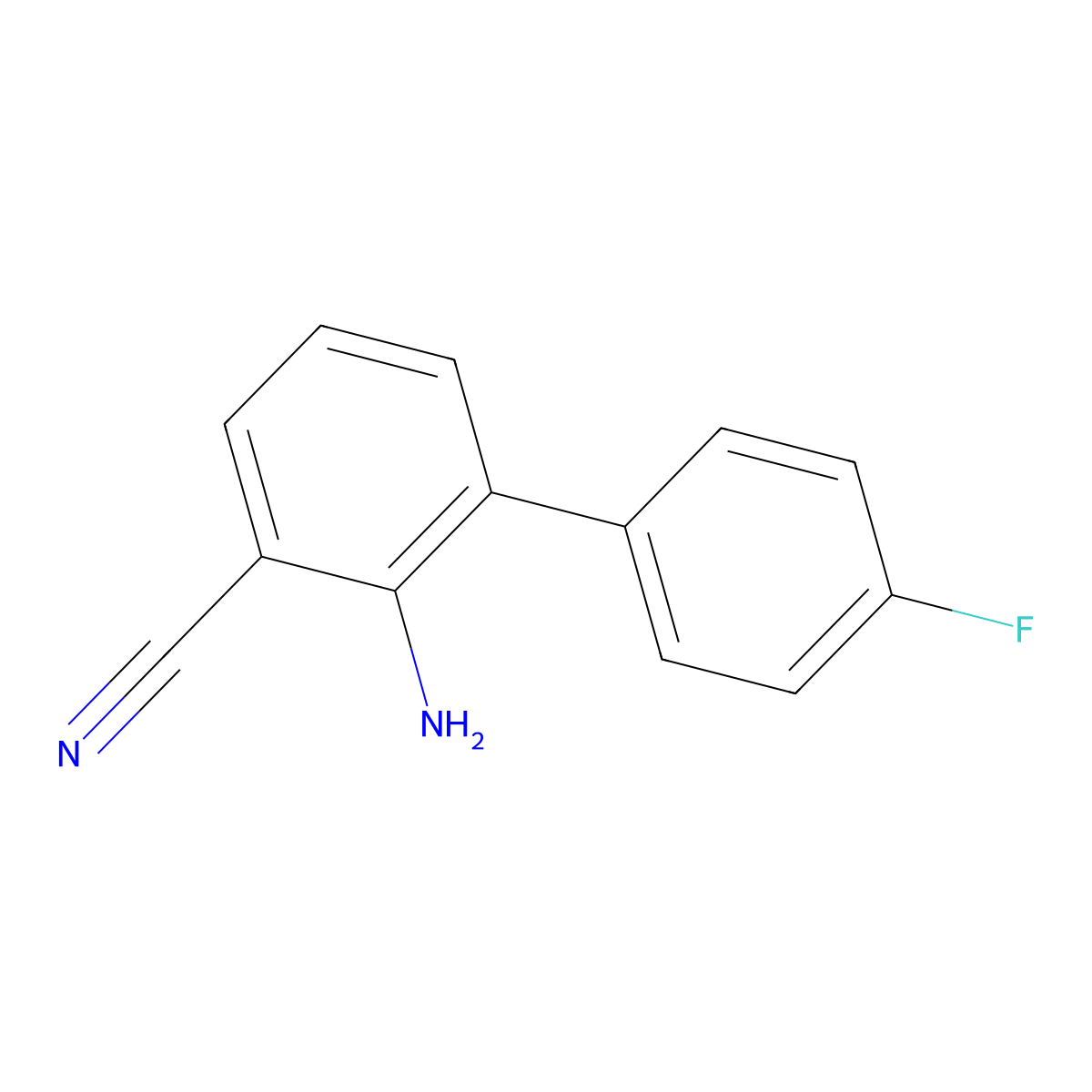 2-Amino-3-(4-fluorophenyl)benzonitrile molecular structure, CAS 1214347-90-6