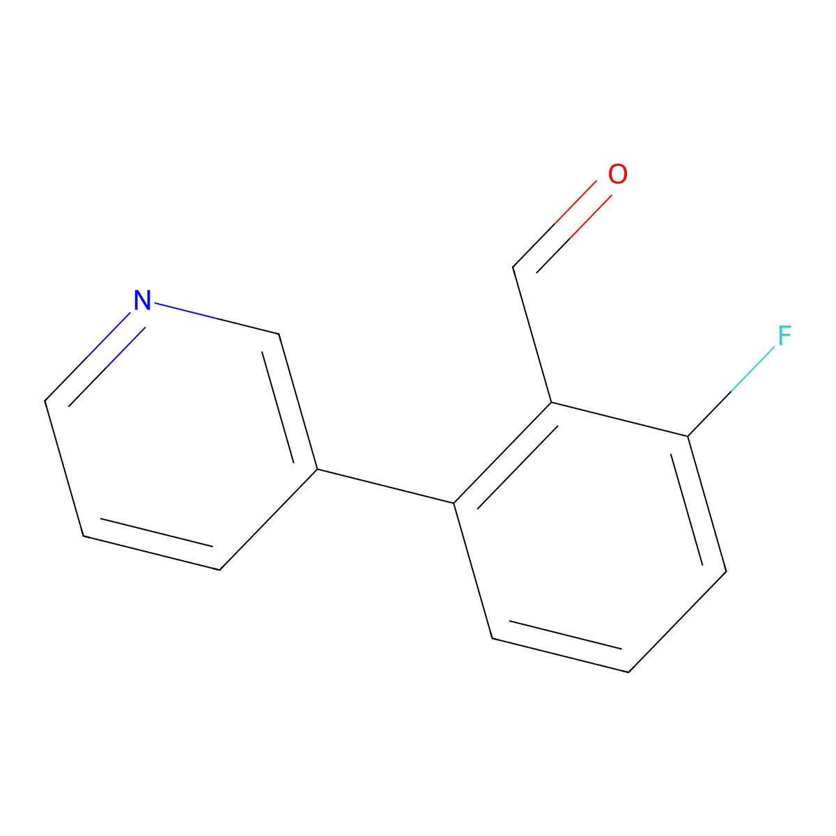 2-Fluoro-6-(pyridin-3-yl)benzaldehyde molecular structure, CAS 1214347-94-0