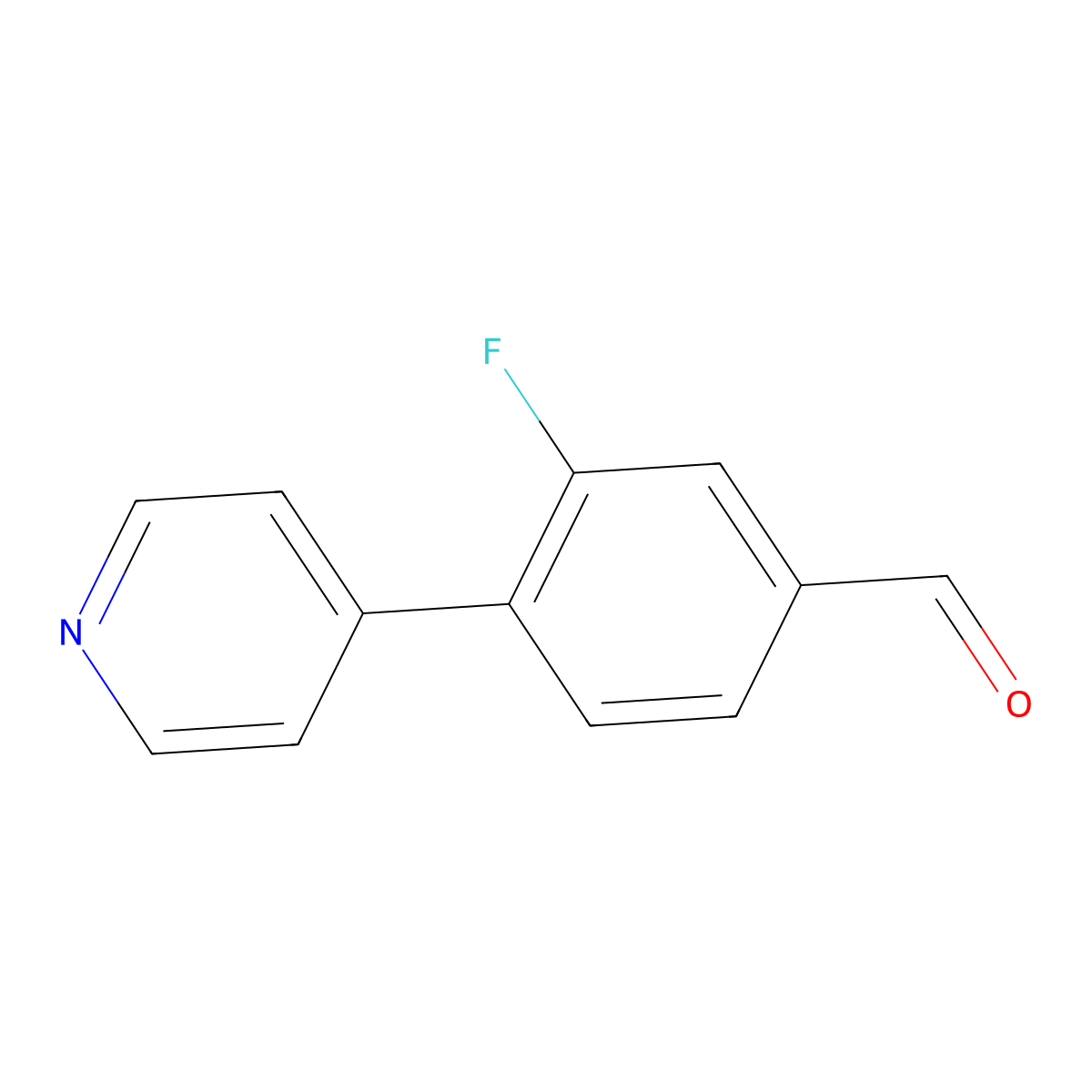 3-Fluoro-4-(pyridin-4-yl)benzaldehyde molecular structure, CAS 1214347-97-3