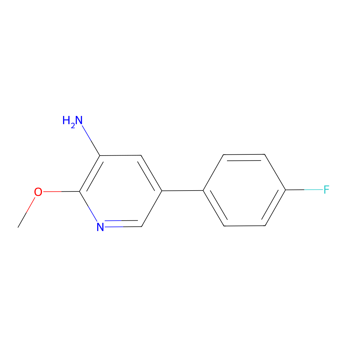 5-(4-Fluorophenyl)-2-methoxypyridin-3-amine molecular structure, CAS 1214347-99-5