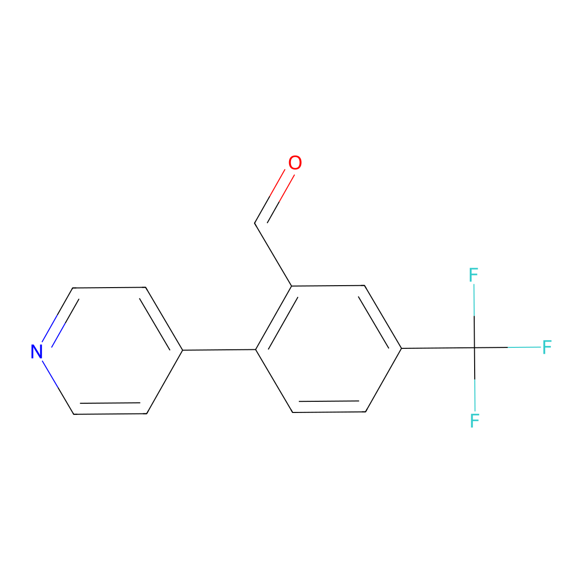2-Pyridin-4-yl-5-(trifluoromethyl)benzaldehyde molecular structure, CAS 1214348-04-5