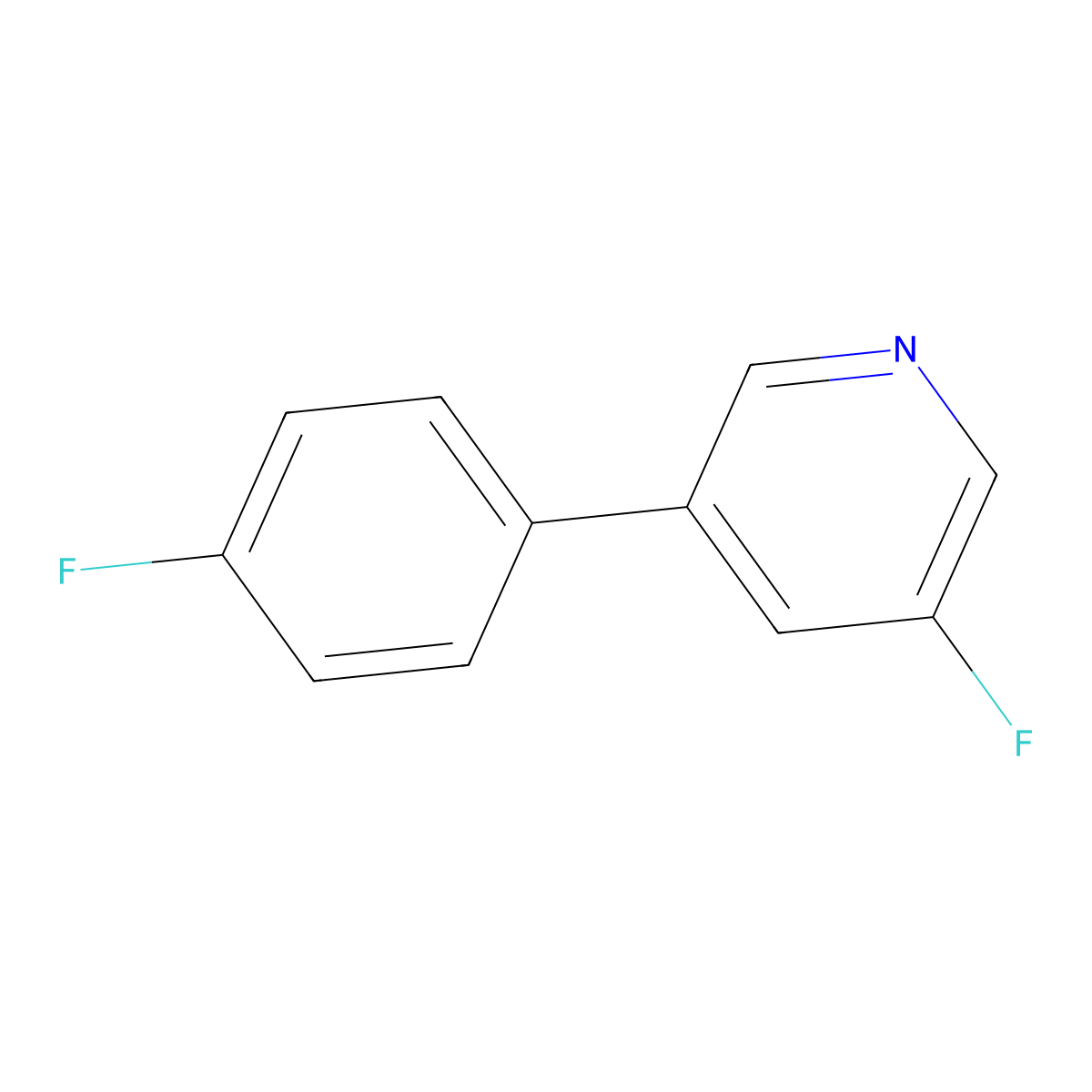 3-Fluoro-5-(4-fluorophenyl)pyridine molecular structure, CAS 1214348-10-3