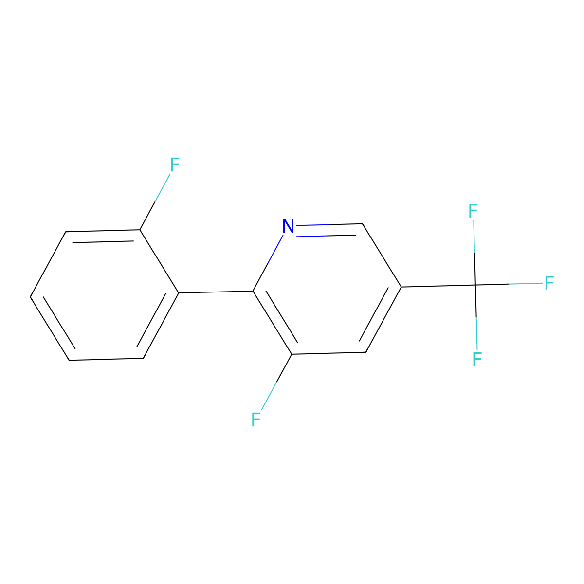 3-Fluoro-2-(2-fluorophenyl)-5-(trifluoromethyl)pyridine molecular structure, CAS 1214348-16-9