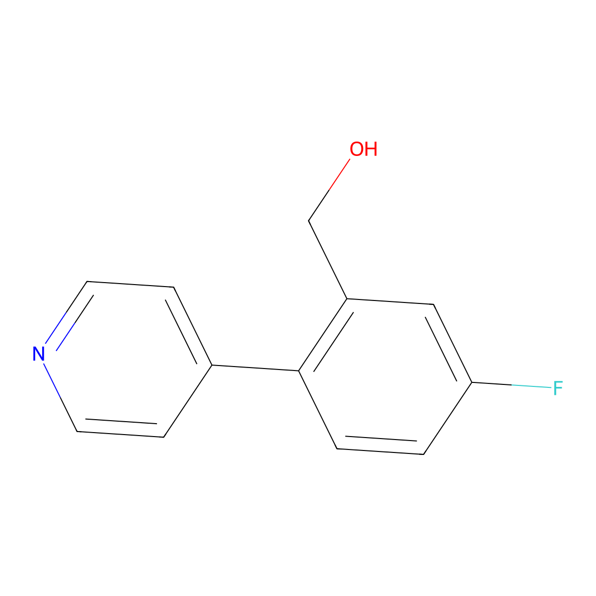 (5-Fluoro-2-(pyridin-4-yl)phenyl)methanol molecular structure, CAS 1214348-21-6