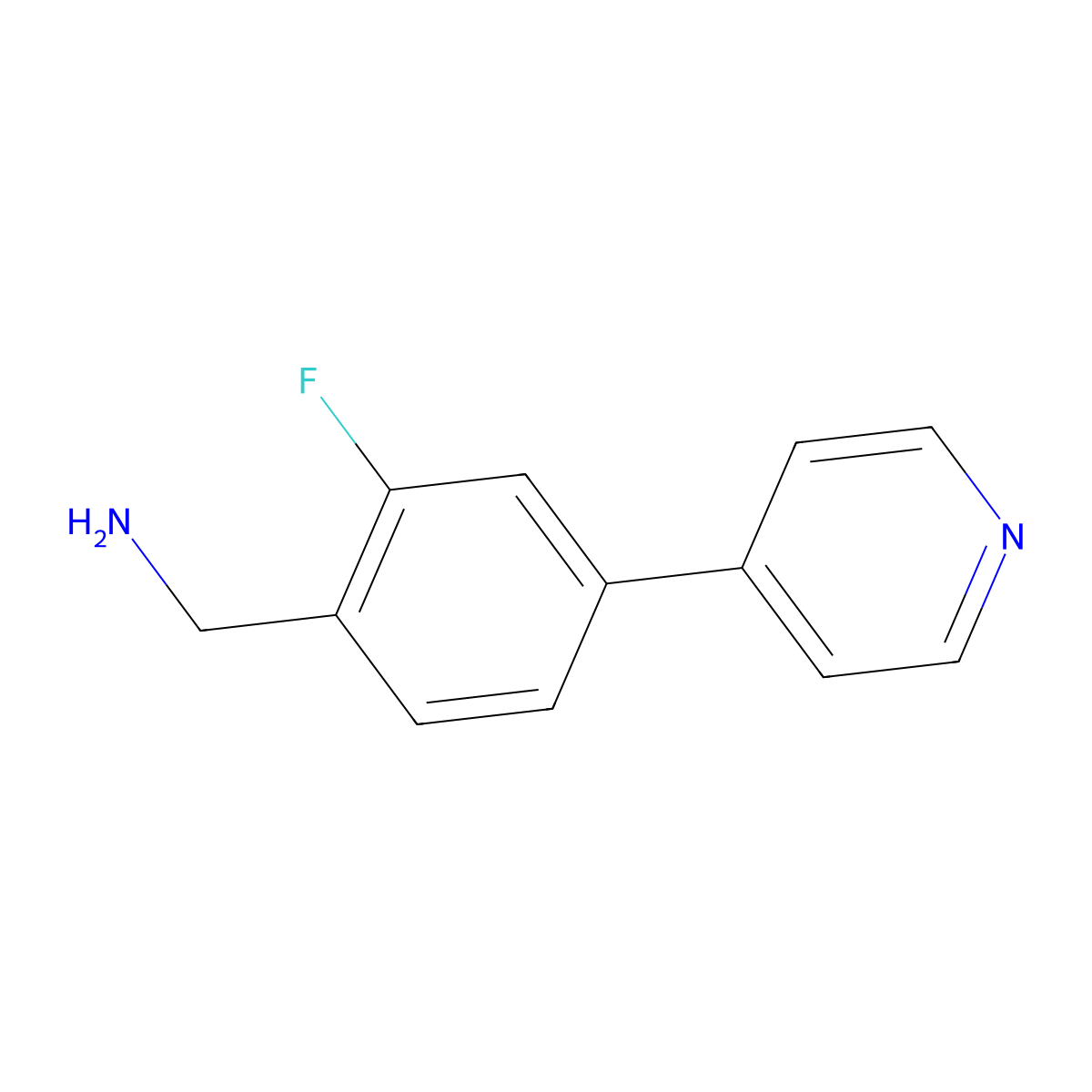 (2-Fluoro-4-(pyridin-4-yl)phenyl)methanamine molecular structure, CAS 1214348-27-2
