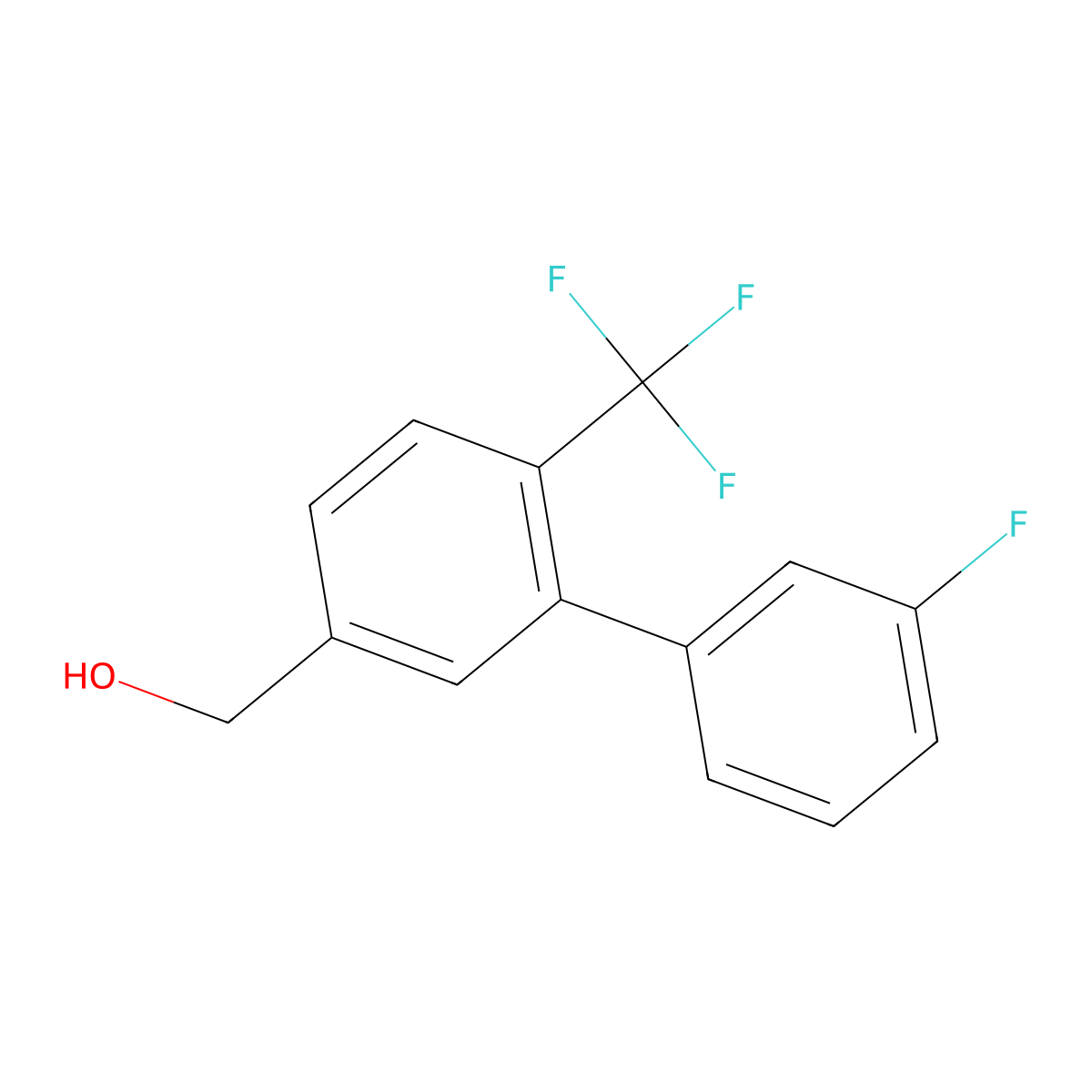 [3-(3-Fluorophenyl)-4-(trifluoromethyl)phenyl]methanol molecular structure, CAS 1214348-40-9