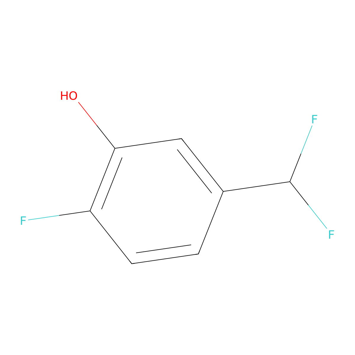 5-(Difluoromethyl)-2-fluorophenol molecular structure, CAS 1214348-52-3