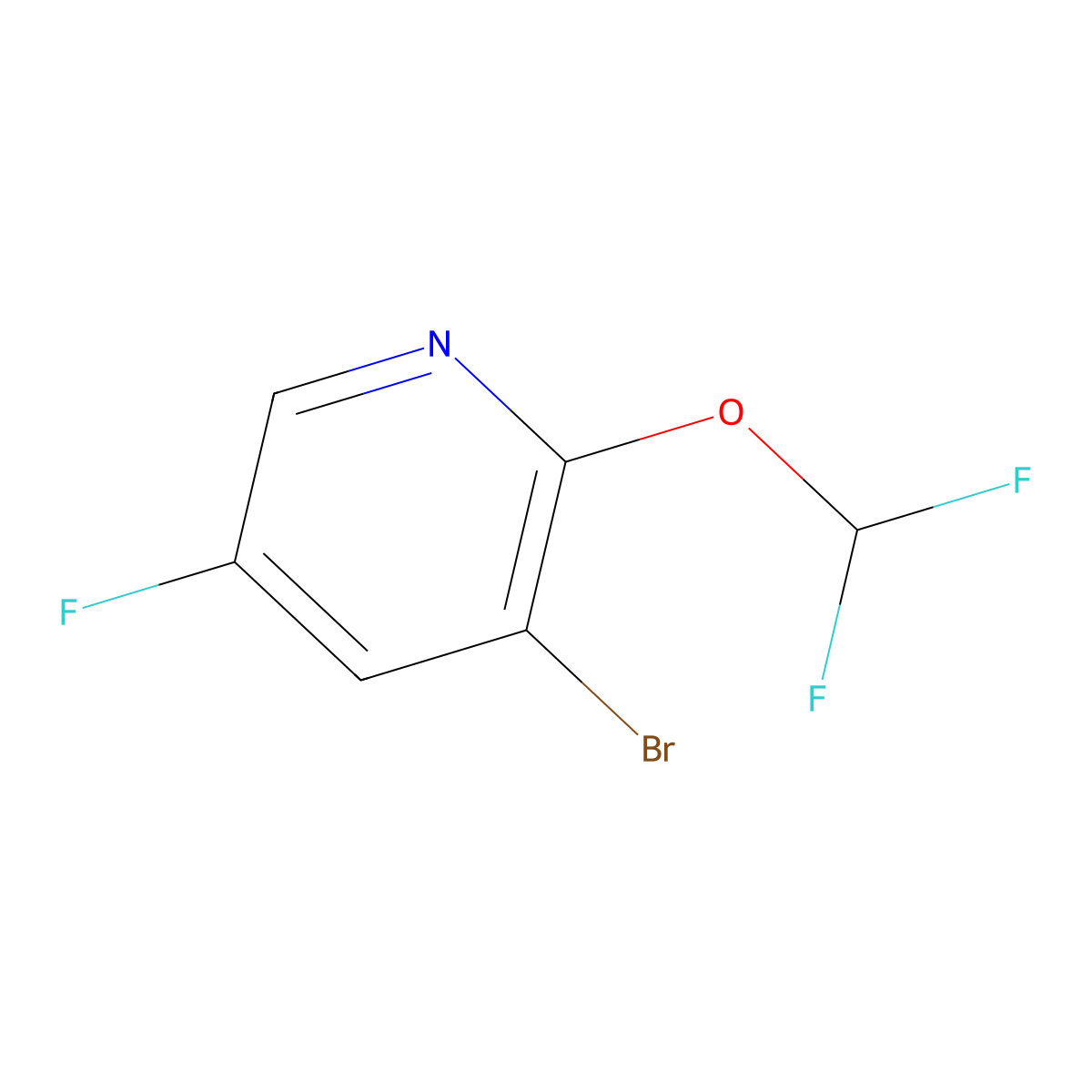 3-Bromo-2-(difluoromethoxy)-5-fluoropyridine molecular structure, CAS 1214348-57-8