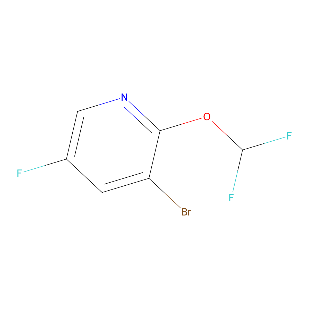 3-Bromo-2-(difluoromethoxy)-5-fluoropyridine molecular structure, CAS 1214348-57-8
