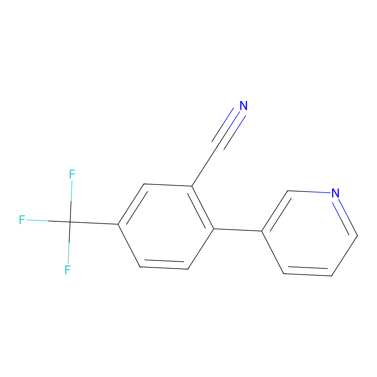 2-(Pyridin-3-yl)-5-(trifluoromethyl)benzonitrile molecular structure, CAS 1214348-60-3