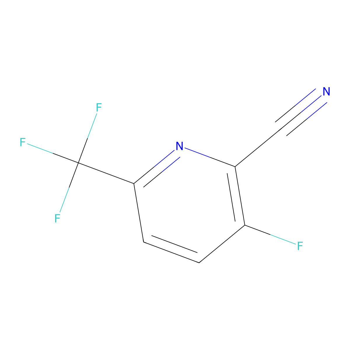 3-Fluoro-6-(trifluoromethyl)picolinonitrile molecular structure, CAS 1214348-68-1