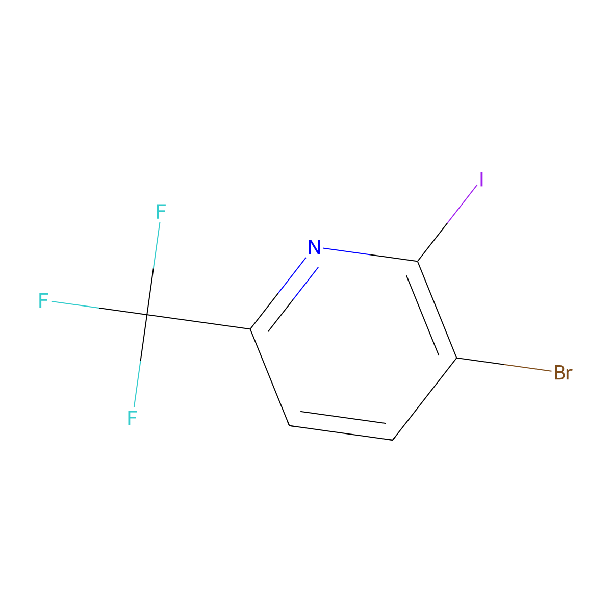 3-Bromo-2-iodo-6-(trifluoromethyl)pyridine molecular structure, CAS 1214348-80-7