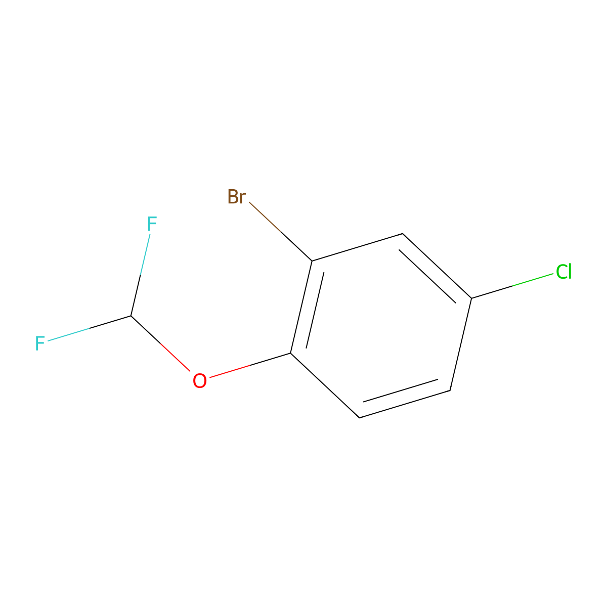 2-Bromo-4-chloro-1-(difluoromethoxy)benzene molecular structure, CAS 1214348-81-8