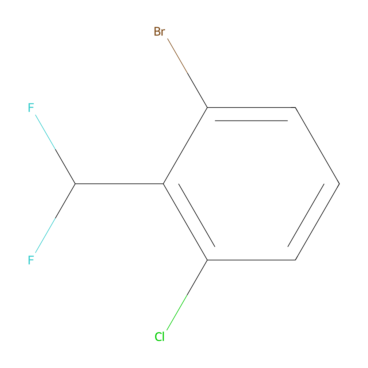 1-Bromo-3-chloro-2-(difluoromethyl)benzene molecular structure, CAS 1214348-94-3