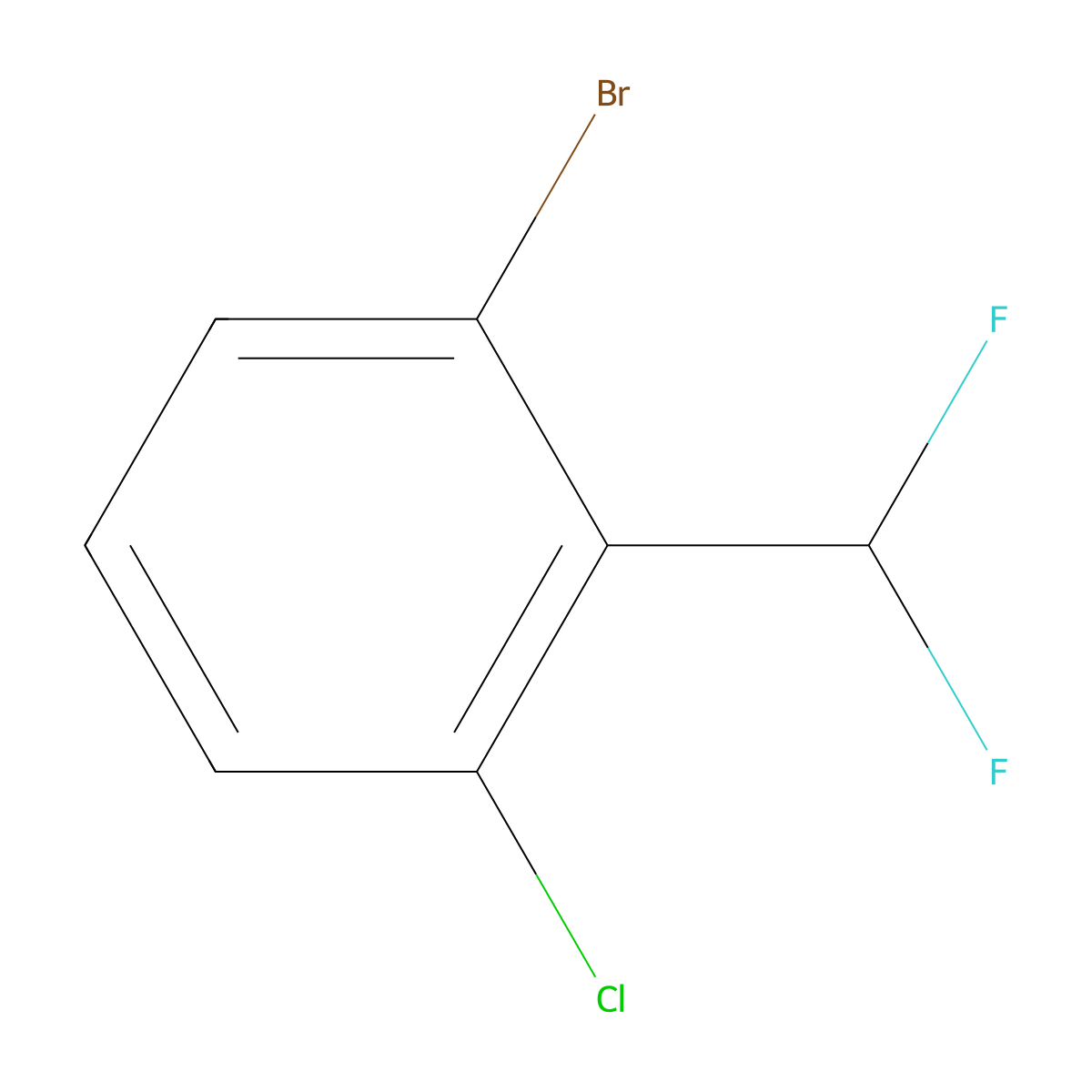 1-Bromo-3-chloro-2-(difluoromethyl)benzene molecular structure, CAS 1214348-94-3